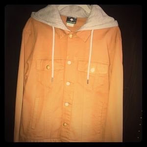 LRG Jean jacket color mustard with grey hoodie SML